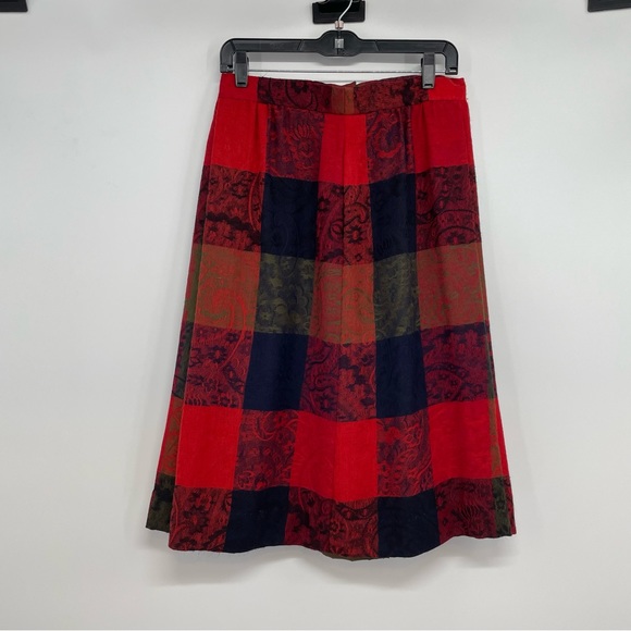 Geiger Skirts Geiger Vintage Womens 4 Floral Paisley Pleated Wool